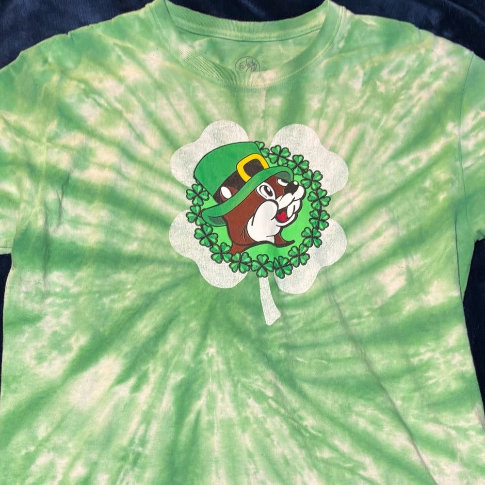 Leprechaun Graphic Green Tie-Dye Men's Tee
